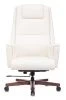 Кресла руководителя - Кресло руководителя Бюрократ _DUKE белый кожа крестовина металл/дерево