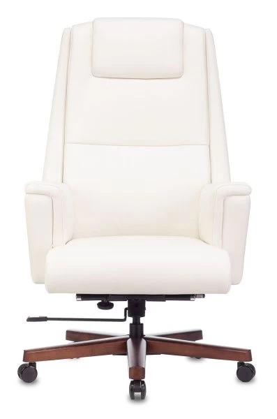 Кресло руководителя Бюрократ _DUKE белый кожа крестовина металл/дерево | Купить в КупиКресла.ру