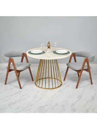 Купить Стул Alan латте букле с ножками цвета орех по низкой цене