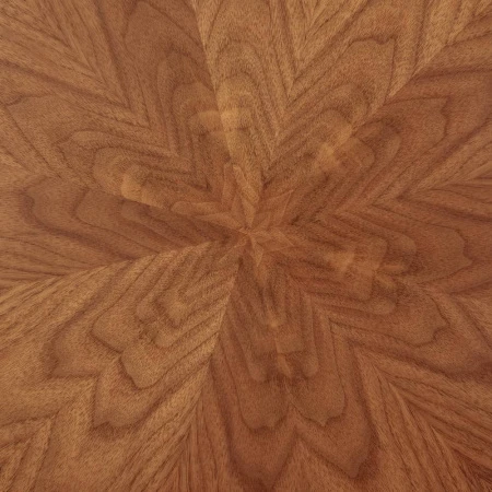 Купить Стол Liverpool диам.110см, шпон орех лучевой набор, с золотистыми ножками по низкой цене