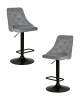 Набор 2 шт Стул барный DOBRIN JOSEPH BLACK, серый велюр (MJ9-75)