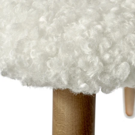 Купить Стул Lucas белый искусственный мех с ножками цвета орех по низкой цене