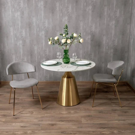 Купить Стул Elle серый с золотыми ножками по низкой цене