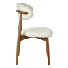 Купить Стул Lucas белый искусственный мех с ножками цвета орех по низкой цене