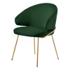 Купить Стул-полукресло Emil зеленый с золотыми ножками по низкой цене