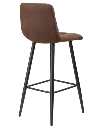 Купить Стул барный DOBRIN NICOLE, черные матовые ножки, коричневая микрофибра (PK-03) по выгодной цене для кафе, ресторанов и кухни