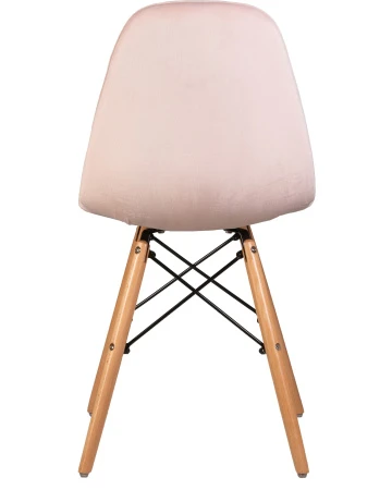 Купить Стул обеденный DOBRIN BENNET, ножки светлый бук, пудрово-розовый велюр (HLR-39) по низкой цене