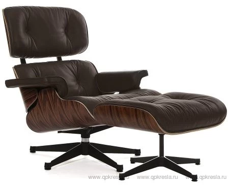Кресло Eames (Эймс) Lounge & Ottoman коричневый/палисандр