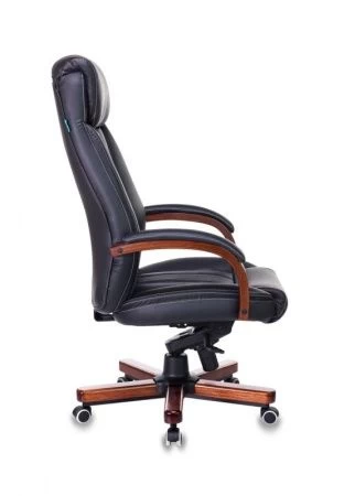 Кресла руководителя - Кресло руководителя Бюрократ T-9922WALNUT черный кожа крестовина металл/дерево