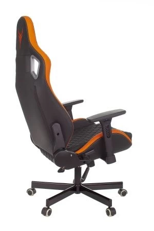 Кресла для геймеров - Кресло игровое Knight Outrider черный/оранжевый ромбик эко.кожа с подголов. крестов. металл