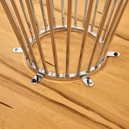 Купить Стол Liverpool диам.110см, шпон орех лучевой набор, с хромированными ножками по низкой цене