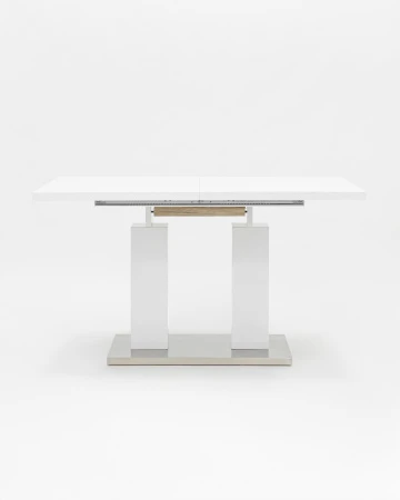 Купить Стол обеденный Сиэтл раскладной 140-180*90 глянцевый белый по низкой цене