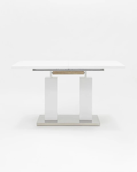 Купить Стол обеденный Сиэтл раскладной 140-180*90 глянцевый белый по низкой цене