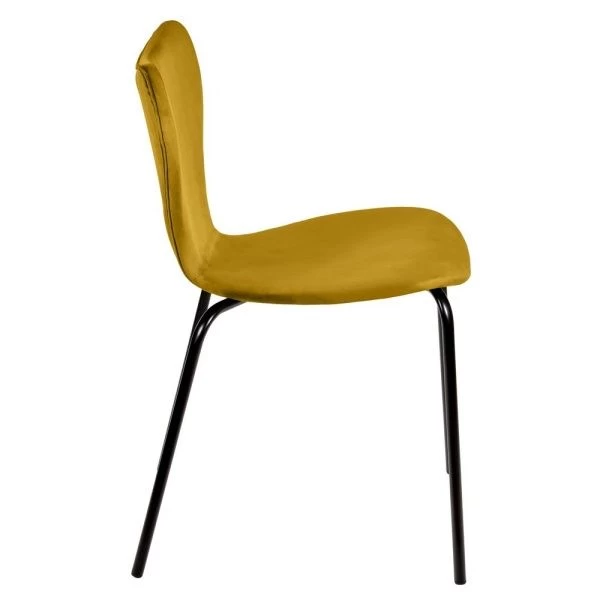 Купить Стул Seven горчичный велюр с чёрными ножками по низкой цене