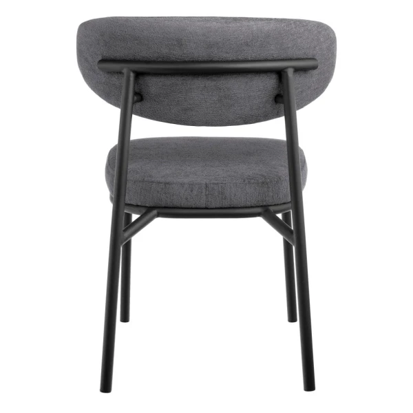Купить Стул Lucas 2 серый шенилл с чёрными ножками по низкой цене