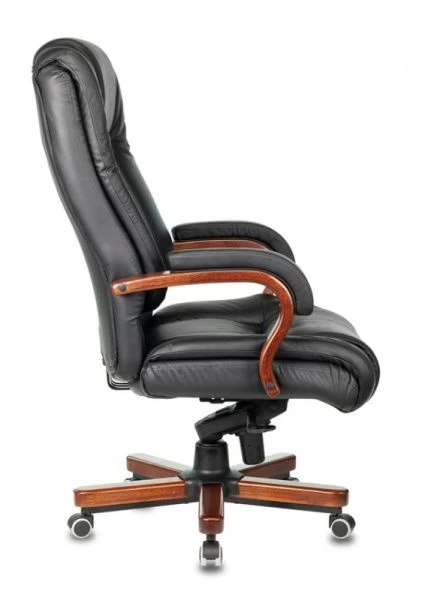 Кресло руководителя Бюрократ T-9925WALNUT черный кожа крестовина металл/дерево | Купить в КупиКресла.ру