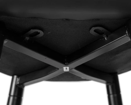 Купить Стул барный DOBRIN NICOLE, черные матовые ножки, черная экокожа (P-01) по выгодной цене для кафе, ресторанов и кухни