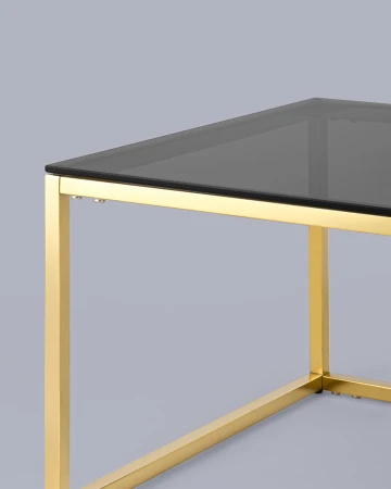 Купить Журнальный стол 120*60 ТАУН золото стекло smoke по низкой цене