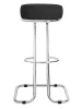 Барный стул Zeta Chrome (Зета) хром  V - Искусственная кожа  Черный