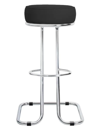 Барный стул Zeta Chrome (Зета) хром  V - Искусственная кожа  Черный