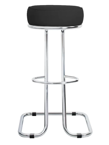 Барный стул Zeta Chrome (Зета) хром  V - Искусственная кожа  Черный