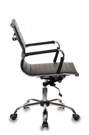 Кресла руководителя - Кресло руководителя Бюрократ CH-883-LOW черный эко.кожа низк.спин. крестовина металл хром