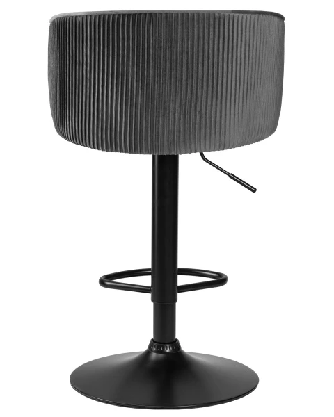 Стул барный DOBRIN DARCY BLACK, серый велюр (1922-19) для кафе, ресторанов и кухни