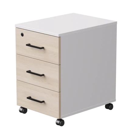 Тумба мобильная Everprof EVO (ЭВО) 406х540х608 Белый/Белый/Дуб Соната