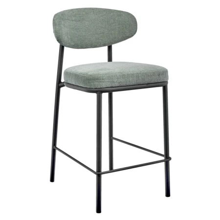 Стул полубарный Lucas 2 шалфей шенилл с чёрными ножками