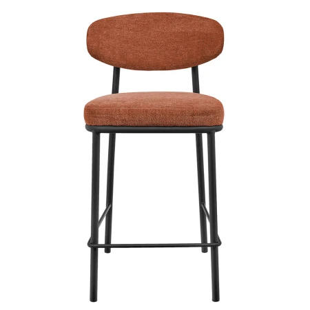 Стул полубарный Lucas 2 терракотовый шенилл с чёрными ножками
