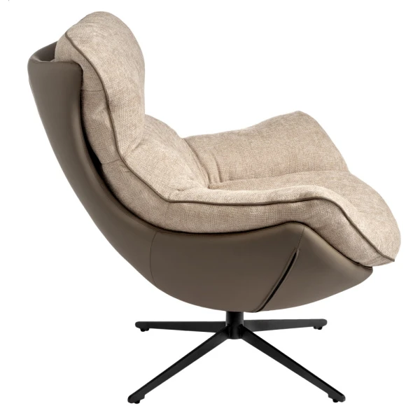 Купить Кресло HUG латте, экокожа, шенилл по низкой цене