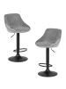 Набор 2 шт Стул барный DOBRIN LOGAN BLACK, серый велюр (MJ9-75)