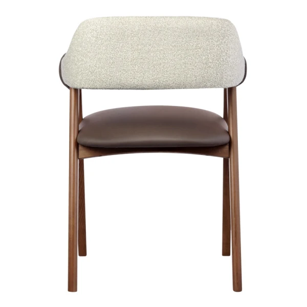 Купить Стул KELLI бежевый букле, экокожа коричневая, орех по низкой цене