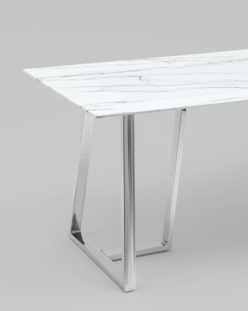 Купить Стол обеденный Даллас 160*90 белый стеклянный по низкой цене