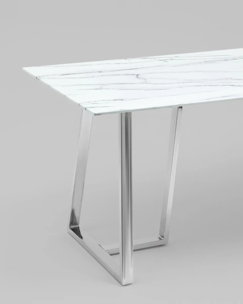 Купить Стол обеденный Даллас 160*90 белый стеклянный по низкой цене