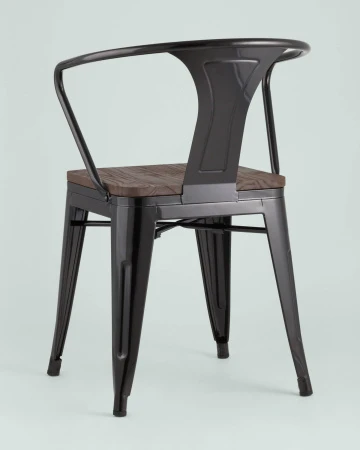 Купить Стул TOLIX ARM WOOD с подлокотниками черный по низкой цене