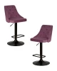 Набор 2 шт Стул барный DOBRIN JOSEPH BLACK, пудрово-сиреневый велюр (MJ9-52)
