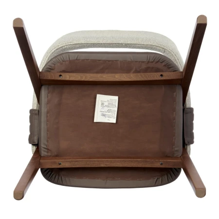 Купить Стул KELLI бежевый букле, экокожа коричневая, орех по низкой цене