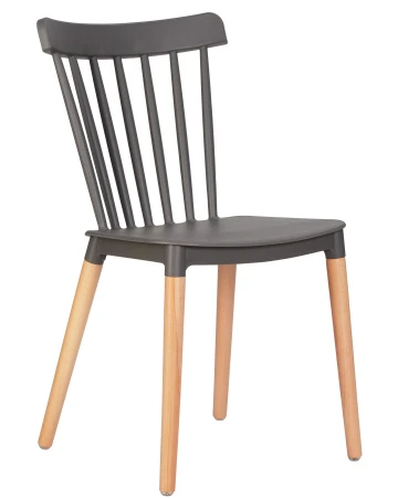 Купить Набор 4 шт Стул обеденный DOBRIN THEO, ножки светлый бук, цвет темно-серый (GR-04) в интернет-магазине КупиКресла.ру