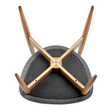 Купить Стул Lucas тёмно-серый букле с ножками цвета орех по низкой цене