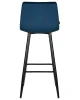 Купить Стул барный DOBRIN NICOLE, черные матовые ножки, темно-синий велюр (108-95) по выгодной цене для кафе, ресторанов и кухни
