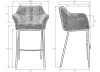 Купить Стул барный DOBRIN LUCAS, серая ткань (F-22) по выгодной цене для кафе, ресторанов и кухни