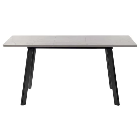 Купить Стол Dublin раскладной 120-160х80х75 серый мрамор с чёрными ножками по низкой цене