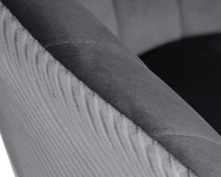 Купить Кресло дизайнерское DOBRIN EDISON BLACK, серый велюр (1922-19) по низкой цене