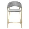 Купить Комплект из 2-х стульев полубарных Turin серый с золотыми ножками в интернет-магазине КупиКресла.ру