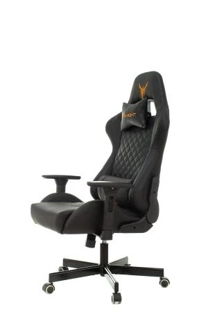 Кресла для геймеров - Кресло игровое Knight ARMOR черный ромбик эко.кожа с подголов. крестов. металл