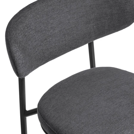 Купить Стул Lucas 2 серый шенилл с чёрными ножками по низкой цене