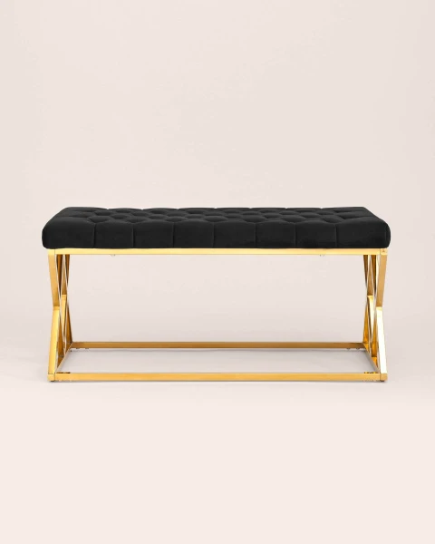 Купить Банкетка ИНСИГНИЯ черная велюр по низкой цене