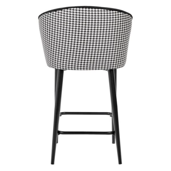 Стул полубарный Paola чёрный с жаккардом для кафе, ресторанов и кухни