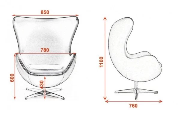 Купить Кресло Egg Chair экокожа красный по низкой цене